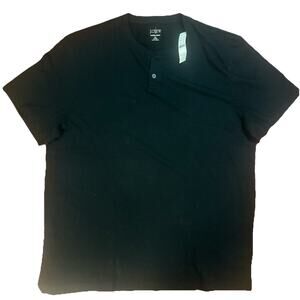 J.Crew Sueded Jersey Button-Placket Shirt Black XL Classic Fit NWT